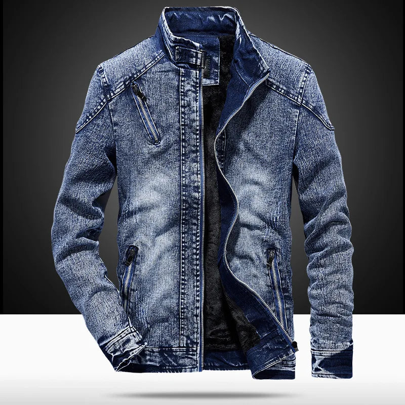 Men’s Retro Slim Quilted Denim Jacket