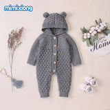 Ultra-Soft Knitted Baby Romper with Hoodie