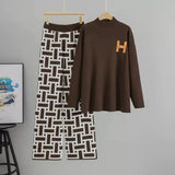 Women’s Knitted Long Sleeve Top & Skirt Co-Ord Set