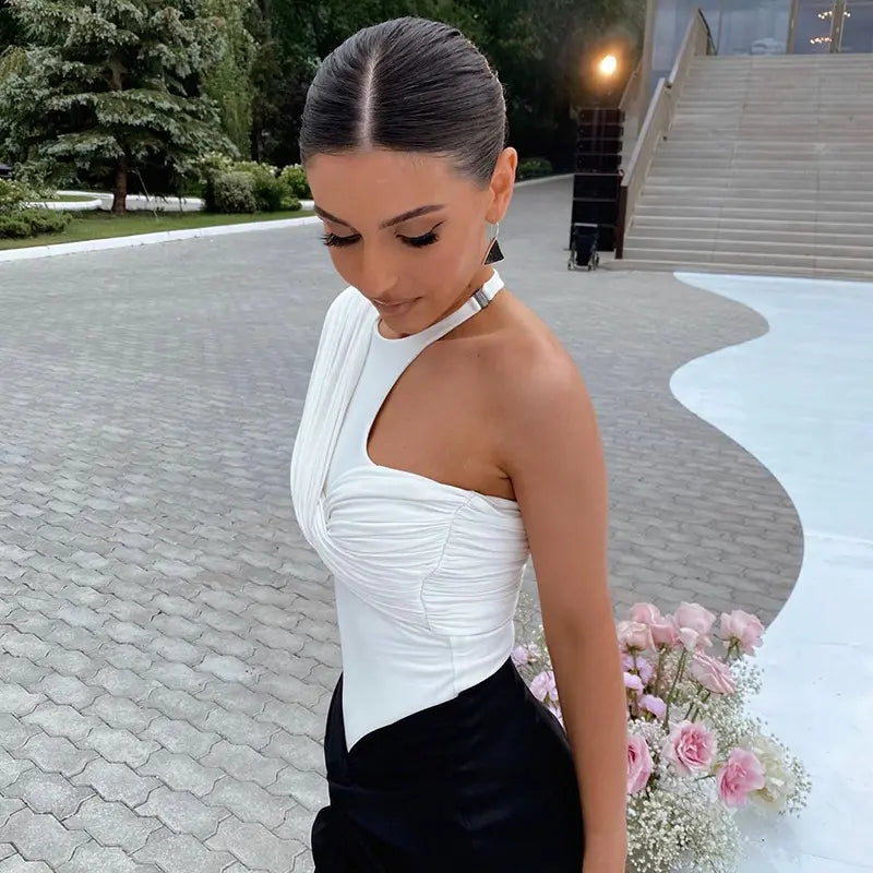 Women One-Shoulder Onesie Top