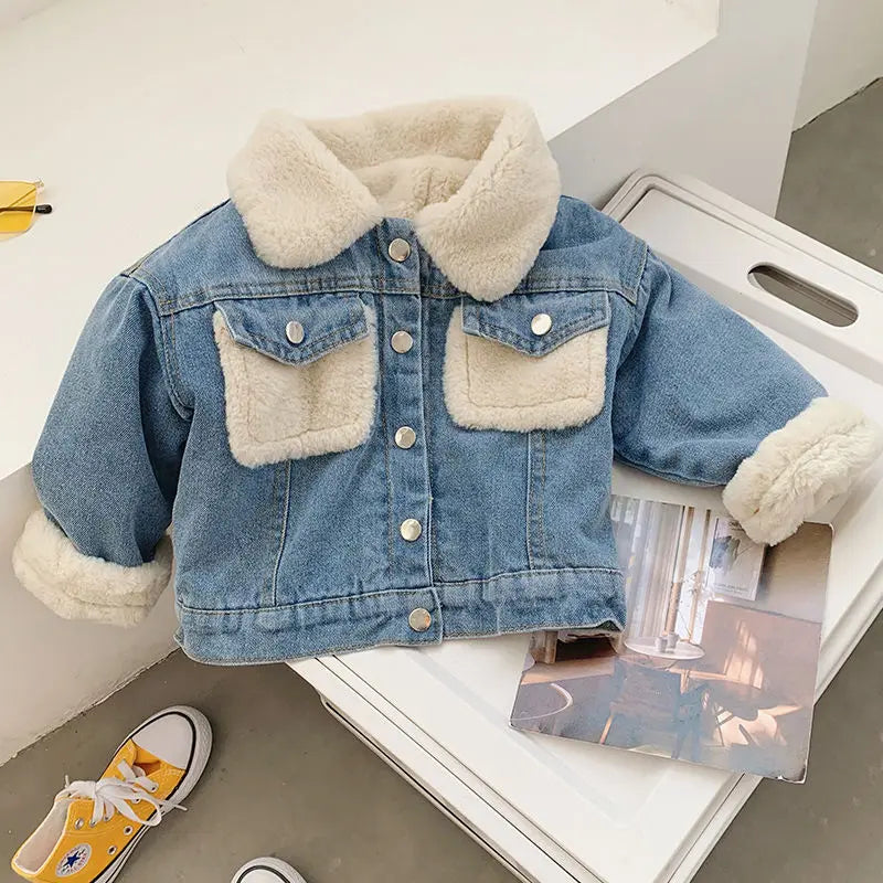 Girls’ Warm Winter Denim Vest