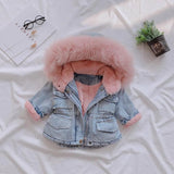 Baby Girls’ Warm Winter Denim Jacket