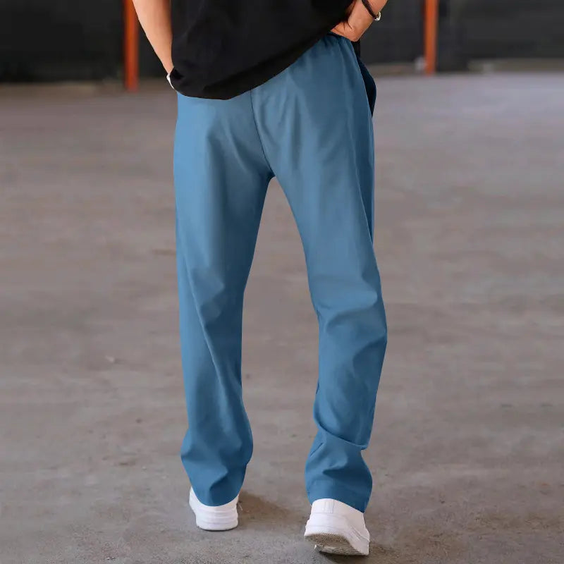 Men Elastic Waistband Stacked Sweatpants