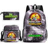 3-Piece Game-Themed School Backpack Set – With Pencil Case & Lunch Bag