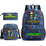 3-Piece Game-Themed School Backpack Set – With Pencil Case & Lunch Bag