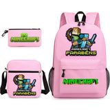 3-Piece Game-Themed School Backpack Set – With Pencil Case & Lunch Bag