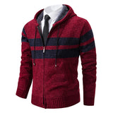 Men’s Hooded Zip-Up Knitted Cardigan