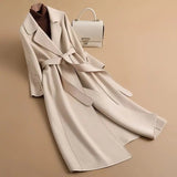 Women’s Long Fleece Wool Blend Coat