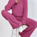 Women’s High-Waist Wide-Leg Knitted Trousers Set