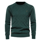 Men’s Round Neck Solid Color Pullover Sweater
