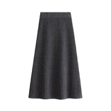 Women’s Korean-Inspired Knit High-Waist A-Line Skirt