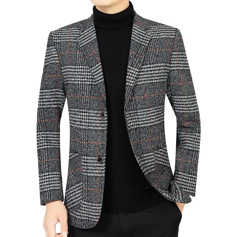 Men’s Plaid Casual Blazer