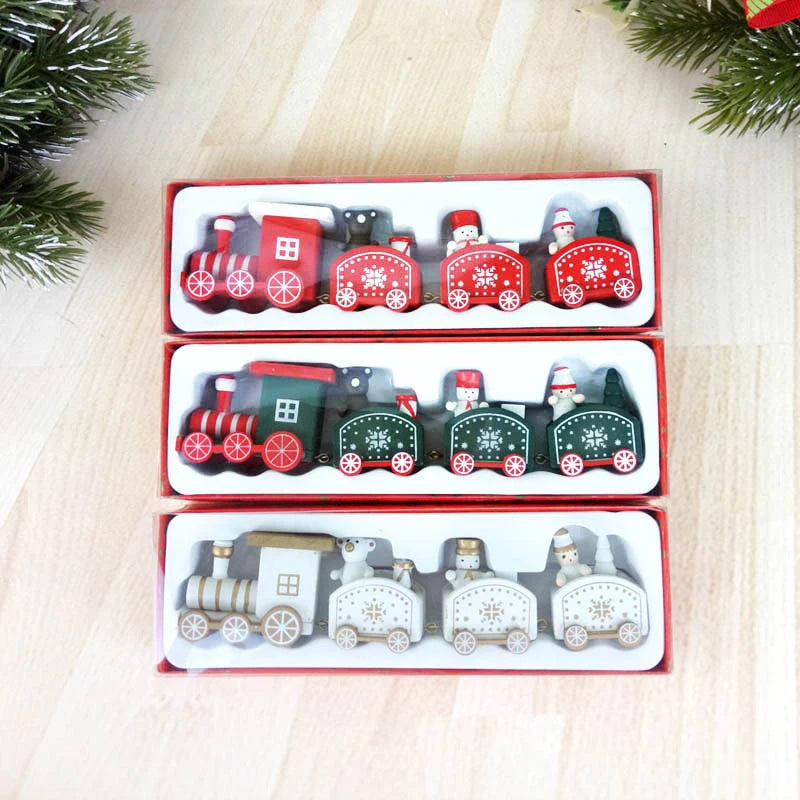 Merry Christmas Wooden Train Ornament