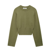 Women’s O-Neck Long Sleeve Knitted Pullover Sweater
