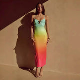 Casual Summer Mix Fabric Sling Dress