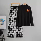 Women’s Knitted Long Sleeve Top & Skirt Co-Ord Set