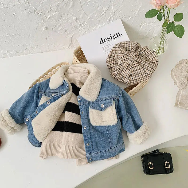 Girls’ Warm Winter Denim Vest