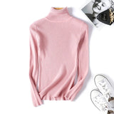 Women’s Turtleneck Color Block Knitted Pullover Sweater