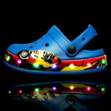 Kids' LED Cartoon Car Clog Sandals