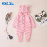 Ultra-Soft Knitted Baby Romper with Hoodie