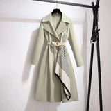 Women’s Plus Size Slim Fit Long Trench Coat