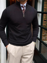 Men’s Ribbed Zipper Pullover Sweater