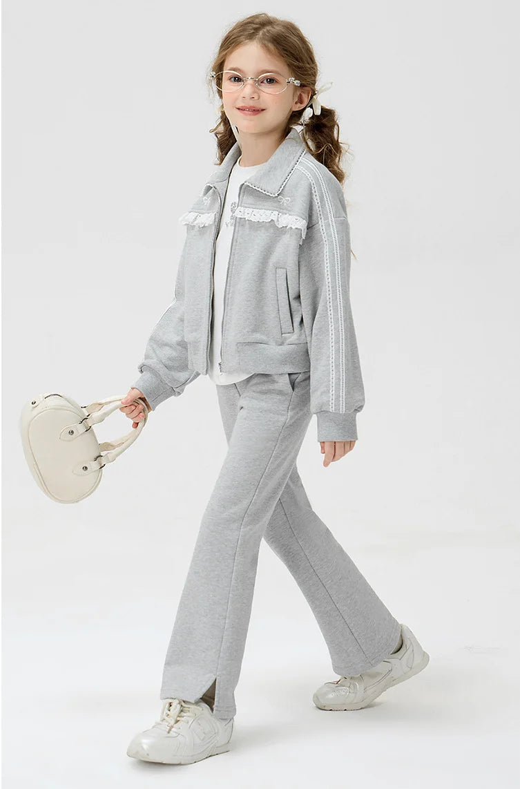 Girls’ 2-Piece Gray Tracksuit Set