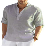 Men's Loose-Fit Cotton Linen Shirt