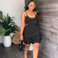 Women Short Dresses Sexy Casual Women Ruffles Bodycon Dress