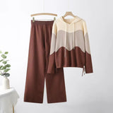 Women’s Hooded Color Block Knit Set