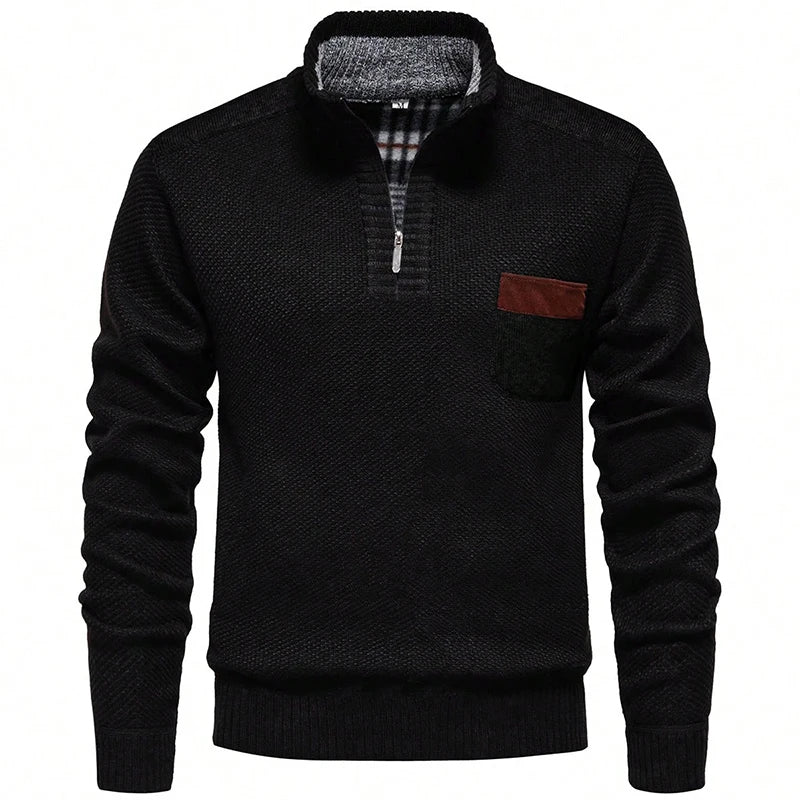 Men’s Quarter Zip Warm Knit Pullover Sweater