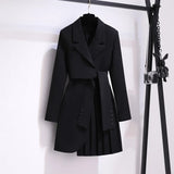 Women’s V-Neck Lapel Long Sleeve Office Dress
