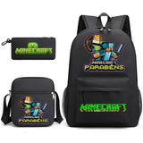 3-Piece Game-Themed School Backpack Set – With Pencil Case & Lunch Bag