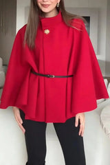 Women’s Elegant Cape Jacket with Waistband