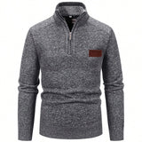 Men’s Quarter Zip Warm Knit Pullover Sweater