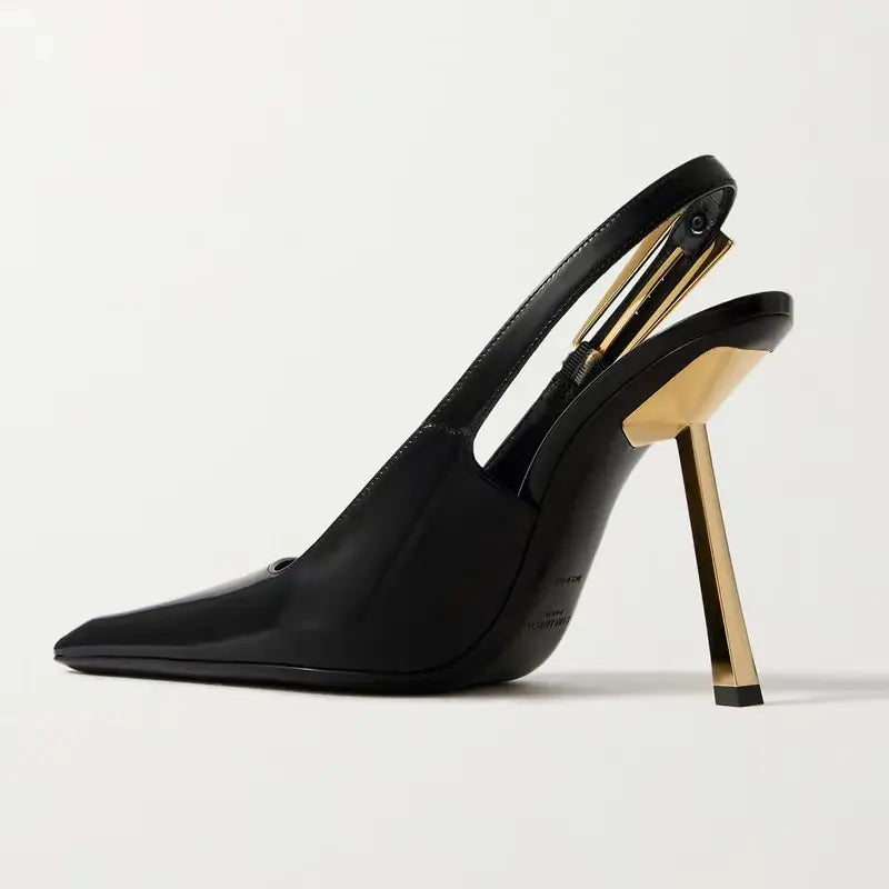 Women's Black Pointed-Toe Stiletto Heels