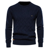 Men’s Round Neck Solid Color Pullover Sweater