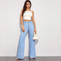 High-Waisted Wide-Leg Retro Denim Pants