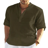 Men's Loose-Fit Cotton Linen Shirt
