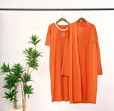 Women’s Knitted Long Cardigan & Belted T-Shirt Dress Set