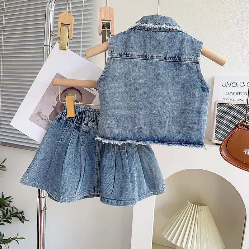 Girl's Summer Denim Two-Piece Set