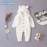 Ultra-Soft Knitted Baby Romper with Hoodie