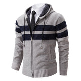 Men’s Hooded Zip-Up Knitted Cardigan