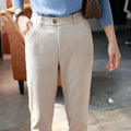 Women’s High Waisted Casual Cotton Suit Pants