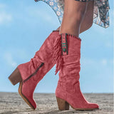 Women’s Western Cowgirl Suede Tassel Boots