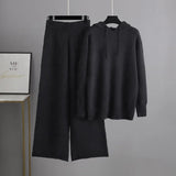 Women’s Casual Knitted Hooded Set