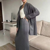 Women’s Elegant Knitted Two-Piece Winter Set