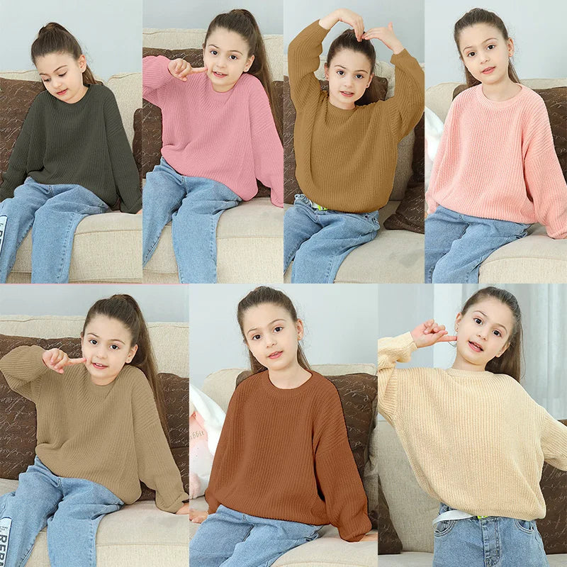 Kids’ 100% Cotton Knitted Pullover Sweater