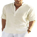 Men's Loose-Fit Cotton Linen Shirt