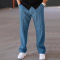 Men Elastic Waistband Stacked Sweatpants